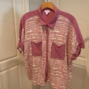 Button down vintage blouse short sleeve